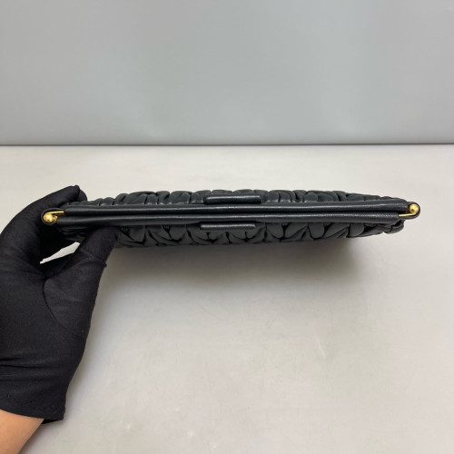 Miu Miu Clutch Crumpled Lambskin Black