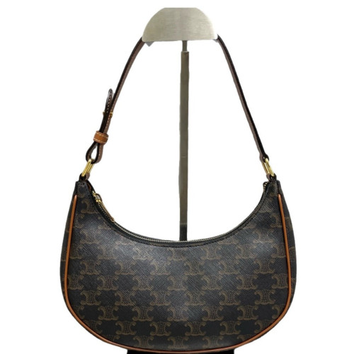 Celine Medium Ava Triomphe Shoulder Bag Triomphe Brown Black