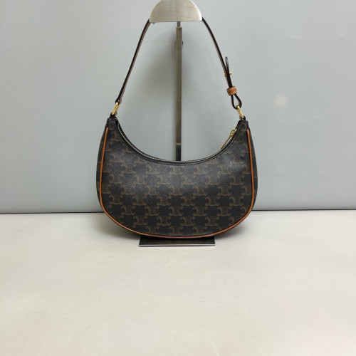 Celine Medium Ava Triomphe Shoulder Bag Triomphe Brown Black