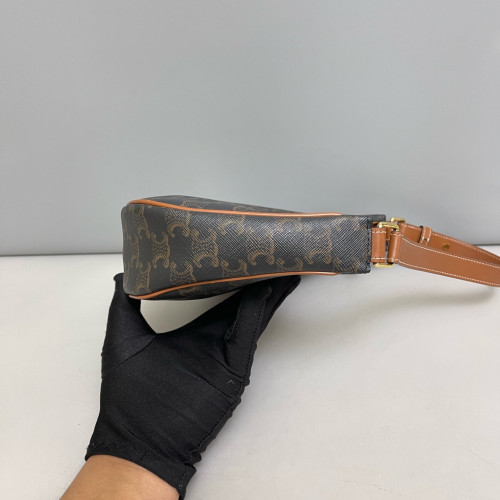 Celine Medium Ava Triomphe Shoulder Bag Triomphe Brown Black