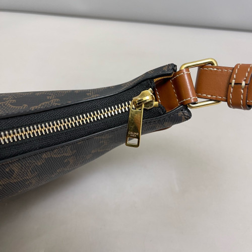 Celine Medium Ava Triomphe Shoulder Bag Triomphe Brown Black