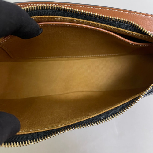 Celine Medium Ava Triomphe Shoulder Bag Triomphe Brown Black