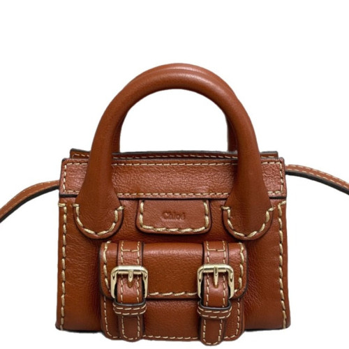 Chloe Crossbody Bag Calfskin Brown