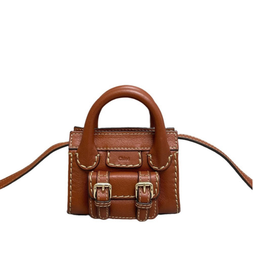 Chloe Crossbody Bag Calfskin Brown
