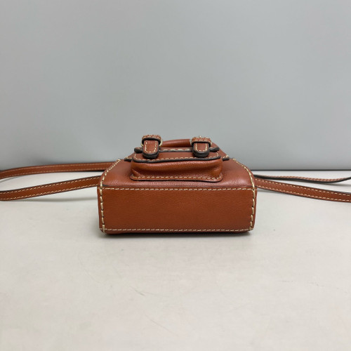 Chloe Crossbody Bag Calfskin Brown