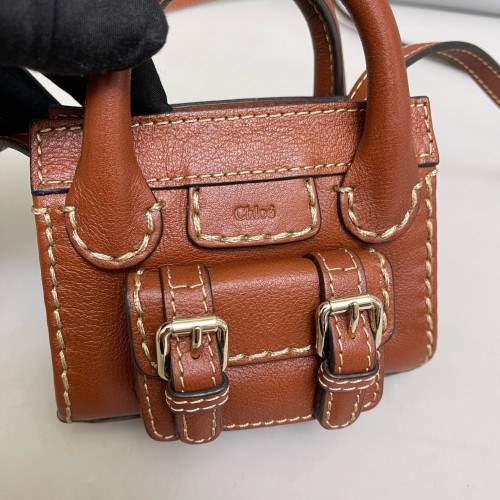 Chloe Crossbody Bag Calfskin Brown