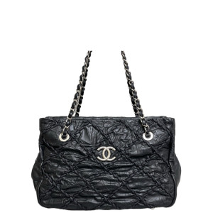 Chanel Ultra Stitch Tote Bag Pull Up Leather Black