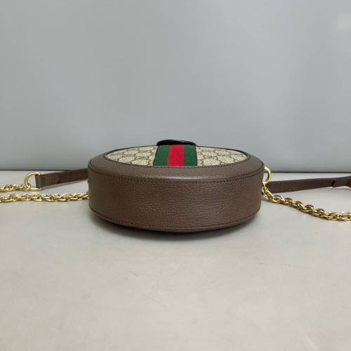 Gucci Mini Ophidia Round Bag GG Supreme Monogram Beige Brown Green