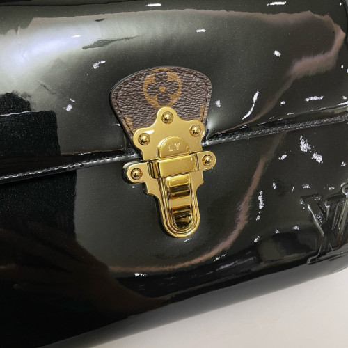 Louis Vuitton Two-Way Bag Vernis Monogram Black Brown