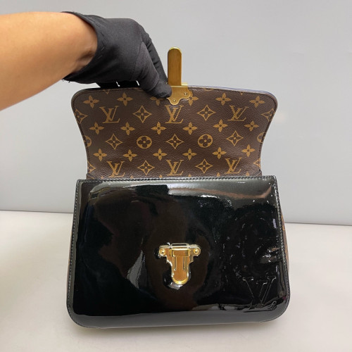 Louis Vuitton Two-Way Bag Vernis Monogram Black Brown