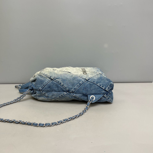 Chanel Quilted Medium 22 Backpack Denim Blue