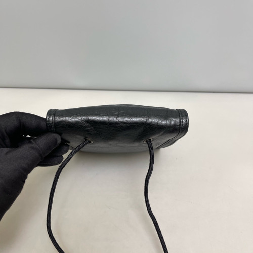 Balenciaga Phone Holder Pull Up Leather Black