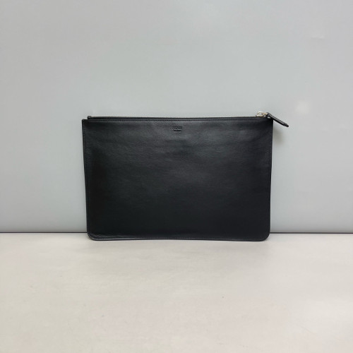 Fendi Clutch Calfskin Black Yellow