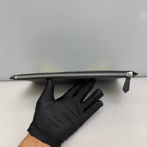 Fendi Clutch Calfskin Black Yellow