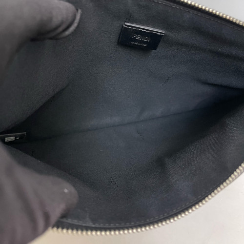 Fendi Clutch Calfskin Black Yellow