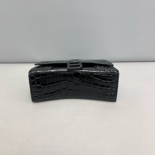 Balenciaga Hourglass Xs Calfskin Crocodile Embossed Black Balenciaga Hourglass Xs Calfskin Crocodile Embossed Black
