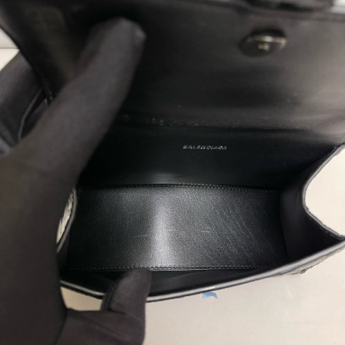 Balenciaga Hourglass Xs Calfskin Crocodile Embossed Black Balenciaga Hourglass Xs Calfskin Crocodile Embossed Black