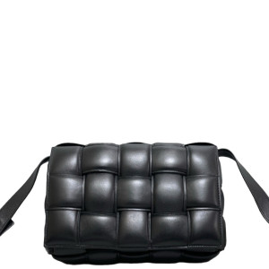 Bottega Veneta Small Padded Cassette Crossbody Bag Calfskin Intrecciato Black