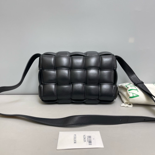 Bottega Veneta Small Padded Cassette Crossbody Bag Calfskin Intrecciato Black Bottega Veneta Small Padded Cassette Crossbody Bag Calfskin Intrecciato Black