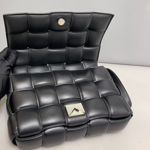 Bottega Veneta Small Padded Cassette Crossbody Bag Calfskin Intrecciato Black Bottega Veneta Small Padded Cassette Crossbody Bag Calfskin Intrecciato Black