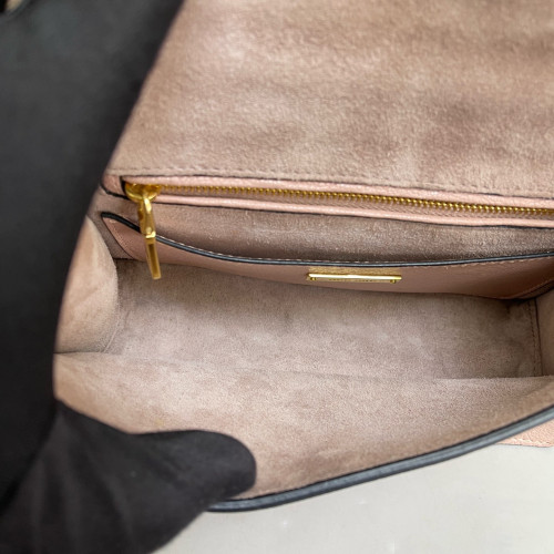 Miu Miu Crystal Embellished Madras Shoulder Calfskin Light Tan