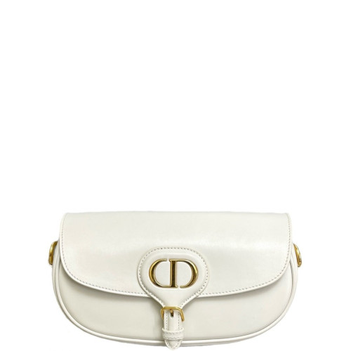Dior East West Bobby Flap Smooth Calfskin White