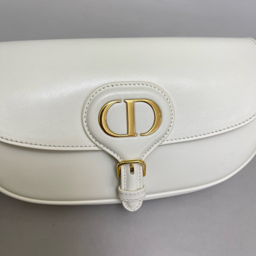 Dior East West Bobby Flap Smooth Calfskin White
