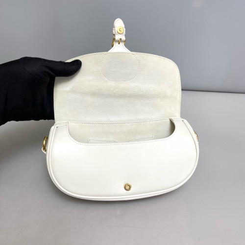 Dior East West Bobby Flap Smooth Calfskin White