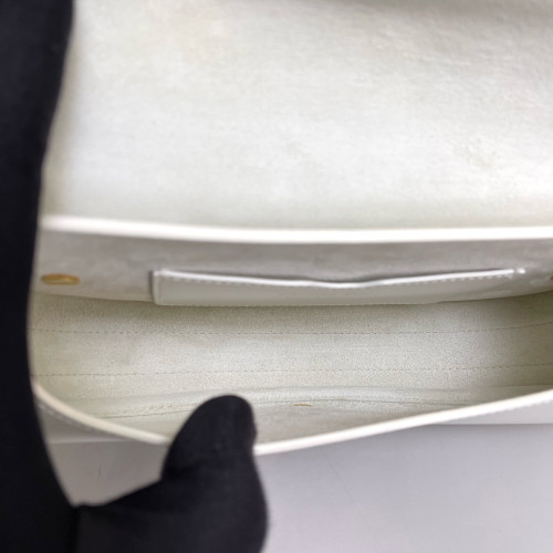 Dior East West Bobby Flap Smooth Calfskin White