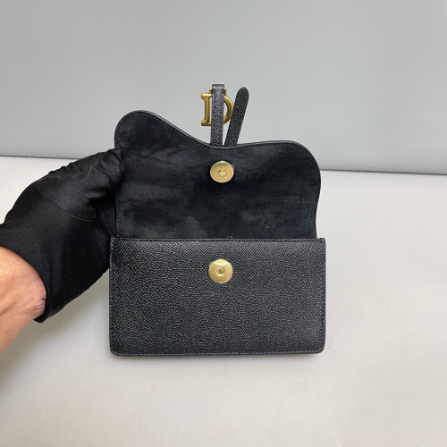 Dior Slim Saddle Pouch Grained Calfskin Black
