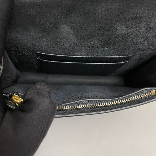 Dior Slim Saddle Pouch Grained Calfskin Black