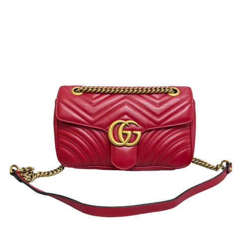 Gucci Matelasse Small GG Marmont Calfskin Red