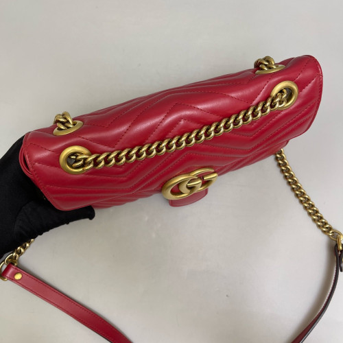 Gucci Matelasse Small GG Marmont Calfskin Red