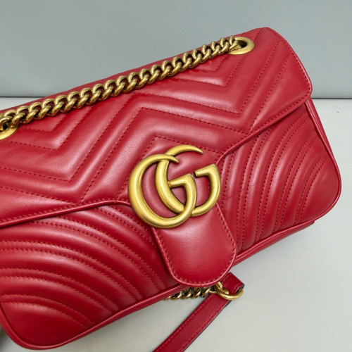 Gucci Matelasse Small GG Marmont Calfskin Red