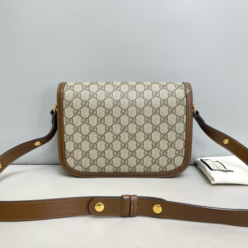Gucci Medium Horsebit 1955 GG Supreme Monogram Beige Brown