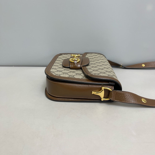 Gucci Medium Horsebit 1955 GG Supreme Monogram Beige Brown