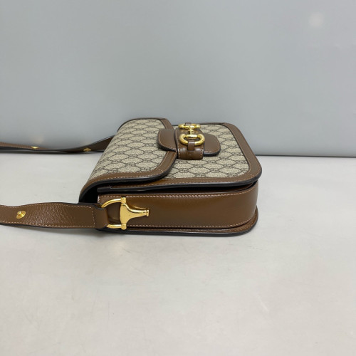 Gucci Medium Horsebit 1955 GG Supreme Monogram Beige Brown