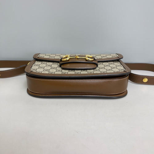 Gucci Medium Horsebit 1955 GG Supreme Monogram Beige Brown