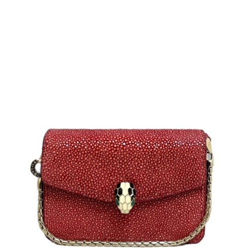 Bvlgari Serpenti Forever Micro Bag Galuchat Stingray Red