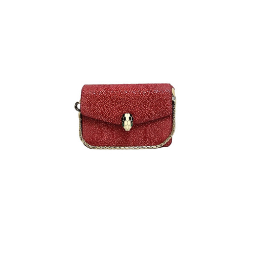 Bvlgari Serpenti Forever Micro Bag Galuchat Stingray Red