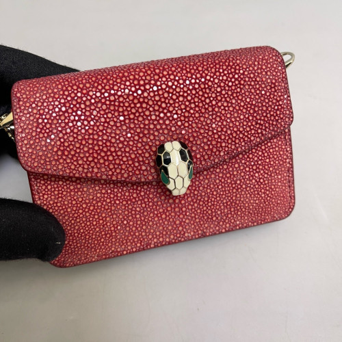 Bvlgari Serpenti Forever Micro Bag Galuchat Stingray Red