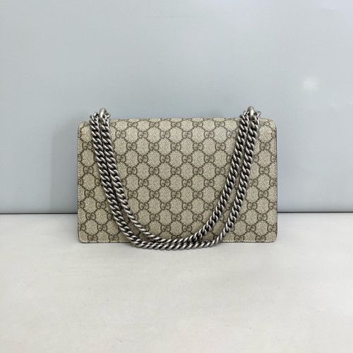 Gucci Meium Dionysus GG Supreme Monogram Suede Beige Brown Red