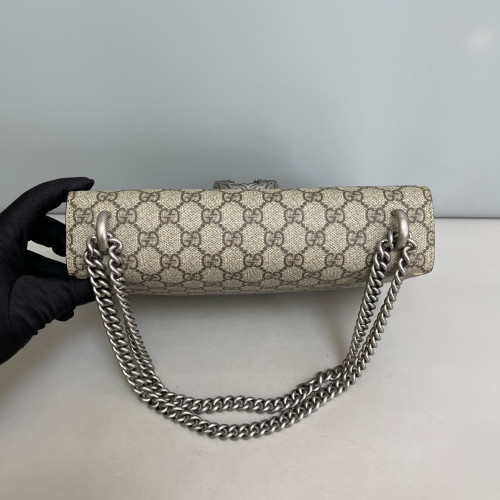 Gucci Meium Dionysus GG Supreme Monogram Suede Beige Brown Red