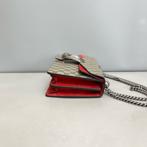 Gucci Meium Dionysus GG Supreme Monogram Suede Beige Brown Red