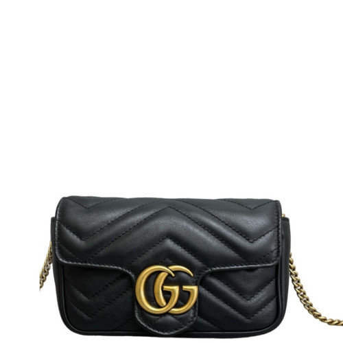 Gucci Super Mini GG Marmont Calfskin Black