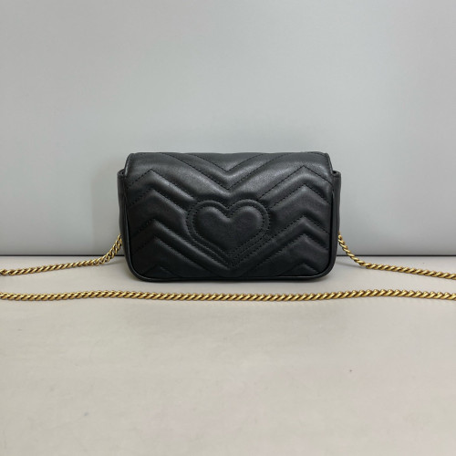 Gucci Super Mini GG Marmont Calfskin Black