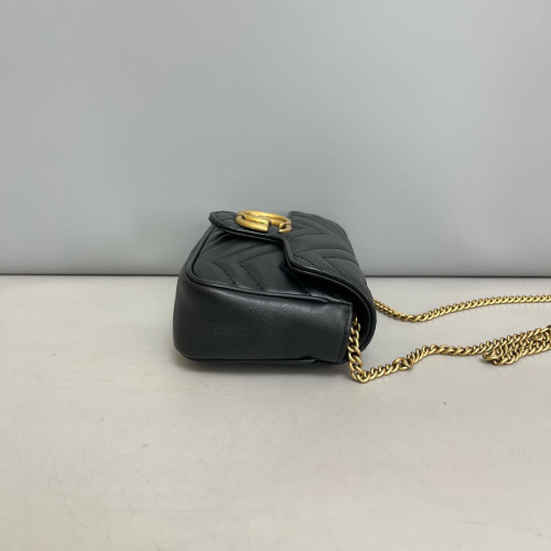 Gucci Super Mini GG Marmont Calfskin Black