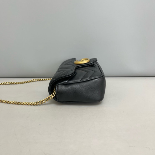 Gucci Super Mini GG Marmont Calfskin Black