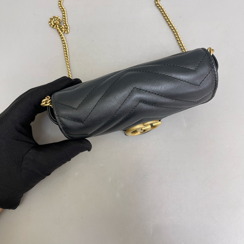 Gucci Super Mini GG Marmont Calfskin Black