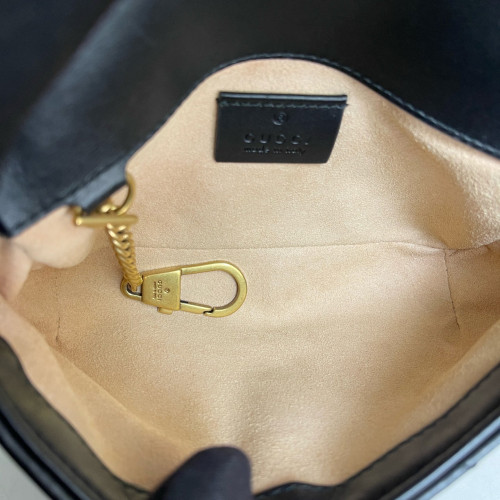Gucci Super Mini GG Marmont Calfskin Black